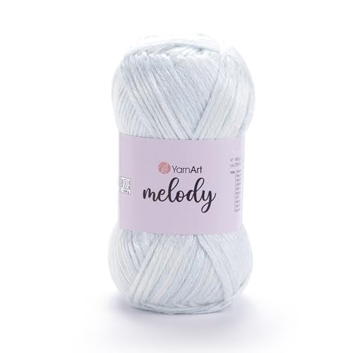 YarnArt Melody 894 bunte Kettenkette, metallische Glanzfaser zum Stricken, Häkeln und Sticken, 100 g Knäuel, 230 m, Premium-Mischung aus 70 % Polyamid, 21 % Acryl, 9 % Wolle von Yarn Art