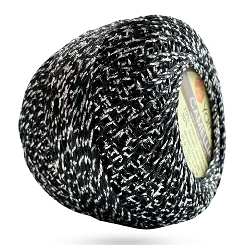 Yarnart Camellia Metallic Shimmer feines Garn, 70 % Polyester, 30 % Metallic, 192 m, 20 g, Häkelgarn, Spitze, Stickerei, Schmuckherstellung und dekoratives Bastelgarn, 1,25 mm Haken Yarnart Camellia Metallic Shimmer feines Garn, 70 % Polyester, 30 % Metallic, 192 m, 20 g, Häkelgarn, Spitze, Stickerei, Schmuckherstellung und dekoratives Bastelgarn, 1,25 mm Haken von Yarn Art