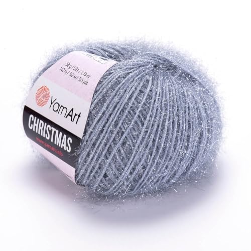 Yarnart Christmas Fantasy Sparkly Strickgarn, Metallic & Sparkle, Glänzend & Wimpern, 100% Polyamid, 50 g, 155 Yds, 50 g, Amigurumi-Garn (44) von Yarn Art