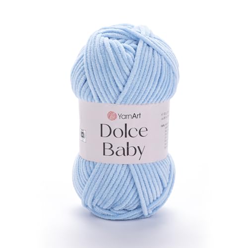 Yarnart Dolce Baby-Garn, weiches Chenille-Samt, mittelgroßes Garn, Decke, Amigurumi, Häkelgarn, 50 g, 749 m Yarnart Dolce Baby-Garn, weiches Chenille-Samt, mittelgroßes Garn, Decke, Amigurumi, Häkelgarn, 50 g, 749 m von Yarn Art