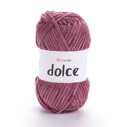 Yarnart Dolce Garn von yarnart weiches Chenille-Samt, super sperriges Garn, Decken-Amigurumi-Häkelgarn, 100 g, 130 Meter (751) von Yarn Art