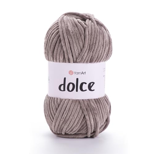 Yarnart Dolce Garn von yarnart weiches Chenille-Samt, super sperriges Garn, Decken-Amigurumi-Häkelgarn, 100 g, 130 Meter (754) von Yarn Art