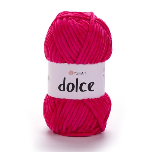 Yarnart Dolce Garn von yarnart weiches Chenille-Samt, super sperriges Garn, Decken-Amigurumi-Häkelgarn, 100 g, 130 Meter (759) von Yarn Art