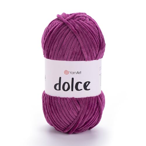 Yarnart Dolce Garn von yarnart weiches Chenille-Samt, super sperriges Garn, Decken-Amigurumi-Häkelgarn, 100 g, 130 Meter (766) von Yarn Art