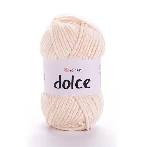 Yarnart Dolce Garn von yarnart weiches Chenille-Samt, super sperriges Garn, Decken-Amigurumi-Häkelgarn, 100 g, 130 Meter (779) von Yarn Art