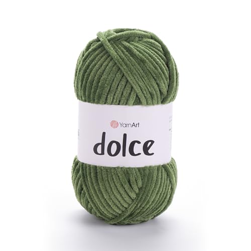 Yarnart Dolce Garn von yarnart weiches Chenille-Samt, super sperriges Garn, Decken-Amigurumi-Häkelgarn, 100 g, 130 Meter (797) von Yarn Art