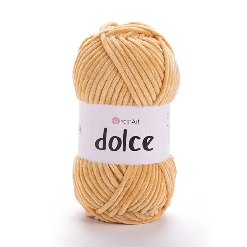 Yarnart Dolce weiches Chenille-Samt-Garn für Amigurumi-Häkeldecken, 100 g, 130 m (854) von Yarn Art