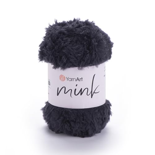 Yarnart Nerzfellgarn, weiches, flauschiges Kunstfell, grobes Garn zum Häkeln und Stricken, 50 g von Yarn Art