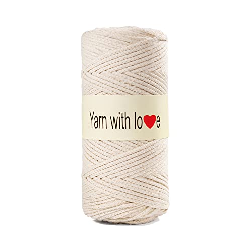 Schnur Geflochten 3mm Creme 100m von Yarn With Love