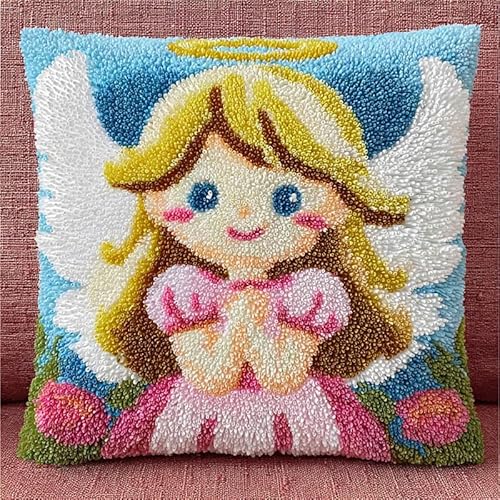 YarnAdventures Cartoon-Stil Kissenbezug Knüpfset,Süßes Engelsmädchen,Knüpfkissen Set,Knüpfteppich Zum Selber Knüpf-Sets,DIY Knüpfteppich Knüpfpackung,Latch Hook Kits,43x43cm YarnAdventures Cartoon-Stil Kissenbezug Knüpfset,Süßes Engelsmädchen,Knüpfkissen Set,Knüpfteppich Zum Selber Knüpf-Sets,DIY Knüpfteppich Knüpfpackung,Latch Hook Kits,43x43cm von YarnAdventures