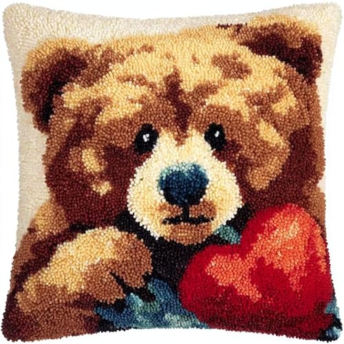 YarnAdventures Cartoon-Tiere DIY Knüpfkissen Zum Selber Knüpfen Set,Braunbär und Liebe,Latch Hook Kit Handgemachte Geschenke Für Kinder Und Erwachsene,Heimdekoration,43x43cm YarnAdventures Cartoon-Tiere DIY Knüpfkissen Zum Selber Knüpfen Set,Braunbär und Liebe,Latch Hook Kit Handgemachte Geschenke Für Kinder Und Erwachsene,Heimdekoration,43x43cm von YarnAdventures