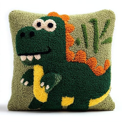 YarnAdventures Cartoon-Tiere Knüpfkissen-Set,Niedlicher grüner Dinosaurier,DIY Kreuzstich-Sofa-Kissenbezug,Passend Für Teenager Und Erwachsene,Knüpfhaken-Kissenbezug-Set,17x17in YarnAdventures Cartoon-Tiere Knüpfkissen-Set,Niedlicher grüner Dinosaurier,DIY Kreuzstich-Sofa-Kissenbezug,Passend Für Teenager Und Erwachsene,Knüpfhaken-Kissenbezug-Set,17x17in von YarnAdventures