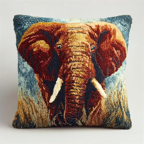 YarnAdventures DIY Knüpfkissen Zum Selber Knüpfen Set,Tier Elefant,Latch Hook Kit Handgemachte Geschenke Für Kinder Und Erwachsene,Heimdekoration,43x43cm YarnAdventures DIY Knüpfkissen Zum Selber Knüpfen Set,Tier Elefant,Latch Hook Kit Handgemachte Geschenke Für Kinder Und Erwachsene,Heimdekoration,43x43cm von YarnAdventures
