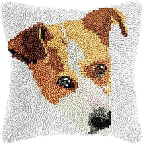 YarnAdventures DIY Knüpfkissen Zum Selber Knüpfen Set,Tierhund,ein süßer Jack Russell Terrier,Latch Hook Kit Handgemachte Geschenke Für Kinder Und Erwachsene,Heimdekoration,43x43cm YarnAdventures DIY Knüpfkissen Zum Selber Knüpfen Set,Tierhund,ein süßer Jack Russell Terrier,Latch Hook Kit Handgemachte Geschenke Für Kinder Und Erwachsene,Heimdekoration,43x43cm von YarnAdventures