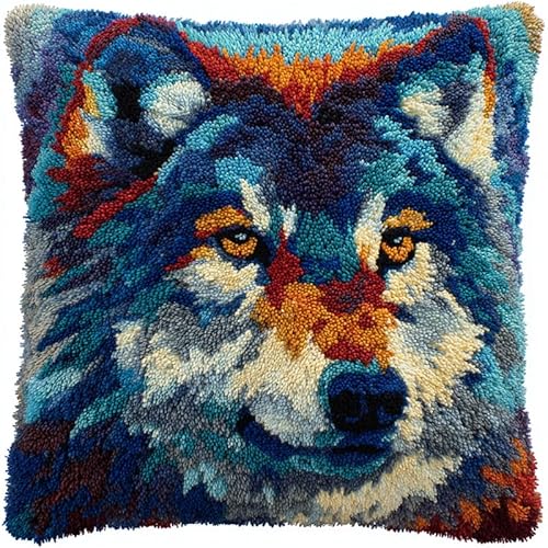 YarnAdventures DIY Knüpfkissen Zum Selber Knüpfen Set,Tierwolf,Knüpfhaken-Set Kissenbezug Knüpfteppiche Kissen Knüpfen Für Kinder Und Erwachsene,17x17in YarnAdventures DIY Knüpfkissen Zum Selber Knüpfen Set,Tierwolf,Knüpfhaken-Set Kissenbezug Knüpfteppiche Kissen Knüpfen Für Kinder Und Erwachsene,17x17in von YarnAdventures