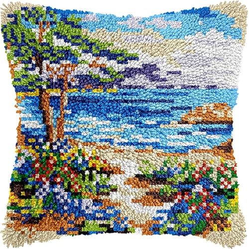 YarnAdventures DIY Knüpfkissen Zum Selber Knüpfen Set,Tropische Strandlandschaft,Latch Hook Kit Handgemachte Geschenke Für Kinder Und Erwachsene,Heimdekoration,43x43cm YarnAdventures DIY Knüpfkissen Zum Selber Knüpfen Set,Tropische Strandlandschaft,Latch Hook Kit Handgemachte Geschenke Für Kinder Und Erwachsene,Heimdekoration,43x43cm von YarnAdventures
