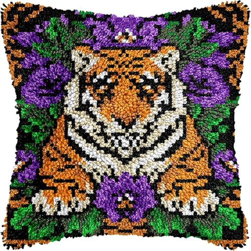 YarnAdventures Kissenbezug Knüpfset,Blume Tier Tiger,Knüpfkissen Set,Knüpfteppich Zum Selber Knüpf-Sets,DIY Knüpfteppich Knüpfpackung,Latch Hook Kits,43x43cm YarnAdventures Kissenbezug Knüpfset,Blume Tier Tiger,Knüpfkissen Set,Knüpfteppich Zum Selber Knüpf-Sets,DIY Knüpfteppich Knüpfpackung,Latch Hook Kits,43x43cm von YarnAdventures