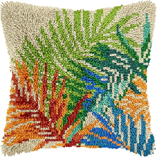 YarnAdventures Knüpf Sets,Knüpfkissen Knüpfen Knüpfteppiche,Bunte Palmblätter,DIY Kissen Kissenbezug Kreuzstich Latch Hook Kit Handwerk Handarbeiten,17x17in YarnAdventures Knüpf Sets,Knüpfkissen Knüpfen Knüpfteppiche,Bunte Palmblätter,DIY Kissen Kissenbezug Kreuzstich Latch Hook Kit Handwerk Handarbeiten,17x17in von YarnAdventures