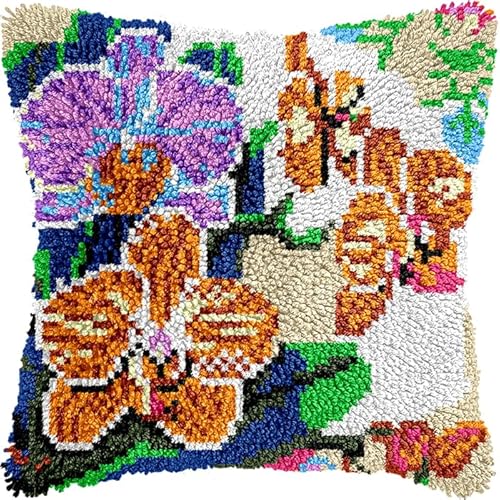 YarnAdventures Knüpf Sets,Knüpfkissen Knüpfen Knüpfteppiche,Bunte Phalaenopsis-Blüten,DIY Kissen Kissenbezug Kreuzstich Latch Hook Kit Handwerk Handarbeiten,17x17in YarnAdventures Knüpf Sets,Knüpfkissen Knüpfen Knüpfteppiche,Bunte Phalaenopsis-Blüten,DIY Kissen Kissenbezug Kreuzstich Latch Hook Kit Handwerk Handarbeiten,17x17in von YarnAdventures