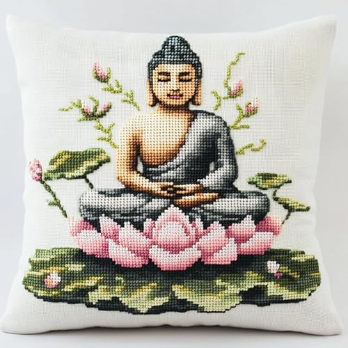 YarnAdventures Knüpf Sets,Knüpfkissen Knüpfen Knüpfteppiche,Lotus-Buddha-Statue,DIY Kissen Kissenbezug Kreuzstich Latch Hook Kit Handwerk Handarbeiten,17x17in YarnAdventures Knüpf Sets,Knüpfkissen Knüpfen Knüpfteppiche,Lotus-Buddha-Statue,DIY Kissen Kissenbezug Kreuzstich Latch Hook Kit Handwerk Handarbeiten,17x17in von YarnAdventures