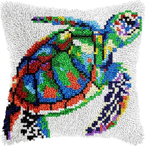 YarnAdventures Knüpf Sets Knüpfkissen,Meerestiere Meeresschildkröte,DIY Kissen Kissenbezug Kreuzstich Latch Hook Kit Handwerk Handarbeiten Erwachsene Kinder Kunsthandwerk,17x17in YarnAdventures Knüpf Sets Knüpfkissen,Meerestiere Meeresschildkröte,DIY Kissen Kissenbezug Kreuzstich Latch Hook Kit Handwerk Handarbeiten Erwachsene Kinder Kunsthandwerk,17x17in von YarnAdventures