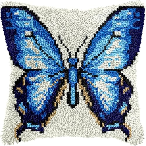 YarnAdventures KnüpfKissen Knüpfen Set Erwachsene,Ein blauer Schmetterling,Kissenbezug Häkeln,Bastelsets,orgedruckte Leinwand,Hobbys,DIY,Sofa,Heimdekoration,17x17in YarnAdventures KnüpfKissen Knüpfen Set Erwachsene,Ein blauer Schmetterling,Kissenbezug Häkeln,Bastelsets,orgedruckte Leinwand,Hobbys,DIY,Sofa,Heimdekoration,17x17in von YarnAdventures