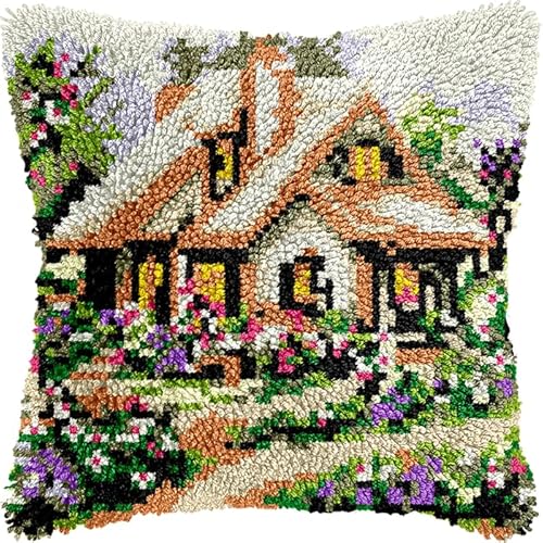 YarnAdventures Knüpfkissen-Set,Blick auf die Waldhütte,Latch Kits for Adults Knotting Set Cushion for Beginners for Sofa Home Decoration DIY Kissen Knüpfset,17x17in YarnAdventures Knüpfkissen-Set,Blick auf die Waldhütte,Latch Kits for Adults Knotting Set Cushion for Beginners for Sofa Home Decoration DIY Kissen Knüpfset,17x17in von YarnAdventures