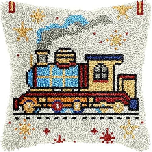 YarnAdventures Knüpfkissen Set,Cartoon-Zug,Latch Hook Kissen Kit für Anfänger zum Selber Knüpfen,DIY Knüpfteppich Knüpfpackung,Knüpfhaken Set,17x17in YarnAdventures Knüpfkissen Set,Cartoon-Zug,Latch Hook Kissen Kit für Anfänger zum Selber Knüpfen,DIY Knüpfteppich Knüpfpackung,Knüpfhaken Set,17x17in von YarnAdventures