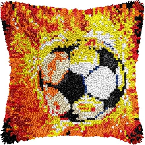 YarnAdventures Knüpfkissen-Set,Flammenfußball,DIY Kreuzstich-Sofa-Kissenbezug,Passend Für Teenager Und Erwachsene,Knüpfhaken-Kissenbezug-Set,17x17in YarnAdventures Knüpfkissen-Set,Flammenfußball,DIY Kreuzstich-Sofa-Kissenbezug,Passend Für Teenager Und Erwachsene,Knüpfhaken-Kissenbezug-Set,17x17in von YarnAdventures