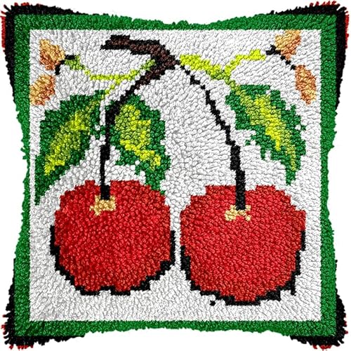 YarnAdventures Knüpfkissen-Set,Fruchtkirsche,knüpfkissen Set für Anfänger Erwachsene oder Kinder zum Selber Knüpfen,Knüpfpackung Knüpfset Kissen,17x17in YarnAdventures Knüpfkissen-Set,Fruchtkirsche,knüpfkissen Set für Anfänger Erwachsene oder Kinder zum Selber Knüpfen,Knüpfpackung Knüpfset Kissen,17x17in von YarnAdventures