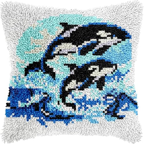 YarnAdventures Knüpfkissen Set,Tier Delphin,Latch Hook Kissen Kit,DIY Latch Hook Rug für Anfänger Erwachsene oder Kinder,Kreatives Geschenk,17x17in YarnAdventures Knüpfkissen Set,Tier Delphin,Latch Hook Kissen Kit,DIY Latch Hook Rug für Anfänger Erwachsene oder Kinder,Kreatives Geschenk,17x17in von YarnAdventures