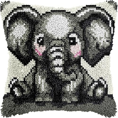 YarnAdventures Knüpfkissen Set,Tier Elefant,Latch Hook Kissen Kit,DIY Latch Hook Rug für Anfänger Erwachsene oder Kinder,Kreatives Geschenk,17x17in YarnAdventures Knüpfkissen Set,Tier Elefant,Latch Hook Kissen Kit,DIY Latch Hook Rug für Anfänger Erwachsene oder Kinder,Kreatives Geschenk,17x17in von YarnAdventures