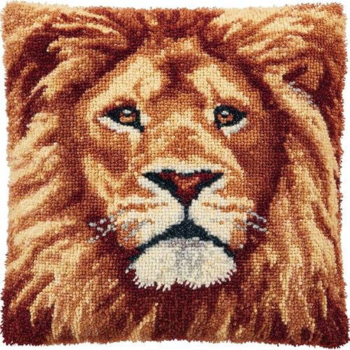 YarnAdventures Knüpfkissen-Set,Tier Löwe,Latch Kits for Adults Knotting Set Cushion for Beginners for Sofa Home Decoration DIY Kissen Knüpfset,17x17in YarnAdventures Knüpfkissen-Set,Tier Löwe,Latch Kits for Adults Knotting Set Cushion for Beginners for Sofa Home Decoration DIY Kissen Knüpfset,17x17in von YarnAdventures