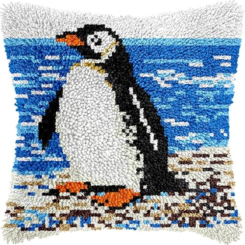 YarnAdventures Knüpfkissen-Set,Tierischer süßer Pinguin,knüpfkissen Set für Anfänger Erwachsene oder Kinder zum Selber Knüpfen,Knüpfpackung Knüpfset Kissen,17x17in YarnAdventures Knüpfkissen-Set,Tierischer süßer Pinguin,knüpfkissen Set für Anfänger Erwachsene oder Kinder zum Selber Knüpfen,Knüpfpackung Knüpfset Kissen,17x17in von YarnAdventures