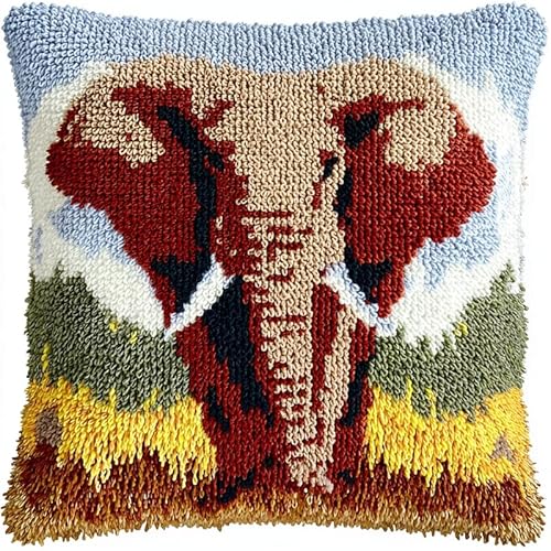 YarnAdventures Knüpfkissen Zum Selber Knüpfen Set,Tier Elefant,Knüpfpackung für Kinder & Erwachsene Kissenbezug Knüpfkissen DIY Latch Hook Cushion,17x17in YarnAdventures Knüpfkissen Zum Selber Knüpfen Set,Tier Elefant,Knüpfpackung für Kinder & Erwachsene Kissenbezug Knüpfkissen DIY Latch Hook Cushion,17x17in von YarnAdventures