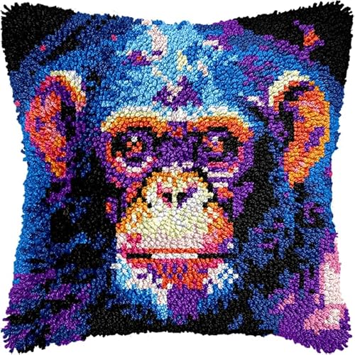 YarnAdventures Knüpfkissen Zum Selber Knüpfen Set,Tiergorilla,Kissenbezug Knüpfset Kreativ Knüpfset Latch Hook Kit für Kinder und Erwachsene Geschenke,17x17in YarnAdventures Knüpfkissen Zum Selber Knüpfen Set,Tiergorilla,Kissenbezug Knüpfset Kreativ Knüpfset Latch Hook Kit für Kinder und Erwachsene Geschenke,17x17in von YarnAdventures