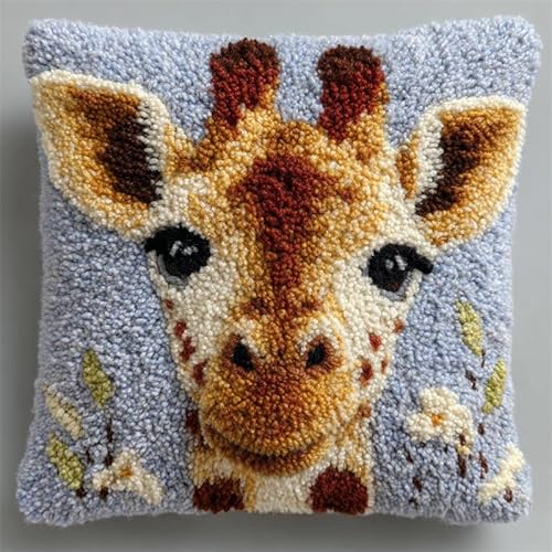 YarnAdventures Knüpfkissen für Kinder Erwachsene,Tiergiraffe,Kissenbezug Knüpfteppich Zum Selber Knüpfen DIY Kissen Latch Hook Kit,17x17in YarnAdventures Knüpfkissen für Kinder Erwachsene,Tiergiraffe,Kissenbezug Knüpfteppich Zum Selber Knüpfen DIY Kissen Latch Hook Kit,17x17in von YarnAdventures