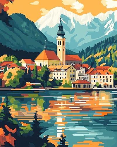 YarnAdventures Landschaft Cross Stitch Kits For Beginners,Stadtsee,DIY Set Erwachsene 11CT Embroidery Kit Handarbeiten Sticken Stickbilder,16x20in YarnAdventures Landschaft Cross Stitch Kits For Beginners,Stadtsee,DIY Set Erwachsene 11CT Embroidery Kit Handarbeiten Sticken Stickbilder,16x20in von YarnAdventures