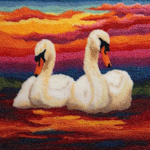 YarnAdventures Landschaft Knüpf Sets Knüpfkissen,Zwei weiße Schwäne im See,DIY Kissen Kissenbezug Kreuzstich Latch Hook Kit Handwerk Handarbeiten Erwachsene Kinder Kunsthandwerk,17x17in YarnAdventures Landschaft Knüpf Sets Knüpfkissen,Zwei weiße Schwäne im See,DIY Kissen Kissenbezug Kreuzstich Latch Hook Kit Handwerk Handarbeiten Erwachsene Kinder Kunsthandwerk,17x17in von YarnAdventures