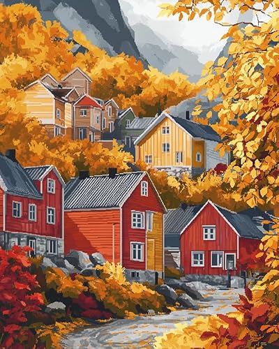 YarnAdventures Landschaft Stickerei Set Vorgedruckt Kreuzstich kit für Erwachsene,Bunte Hausstadt,Art Stickbilder DIY Kunst Kreuzstich Kit für Anfänger Kinder,40x50cm YarnAdventures Landschaft Stickerei Set Vorgedruckt Kreuzstich kit für Erwachsene,Bunte Hausstadt,Art Stickbilder DIY Kunst Kreuzstich Kit für Anfänger Kinder,40x50cm von YarnAdventures