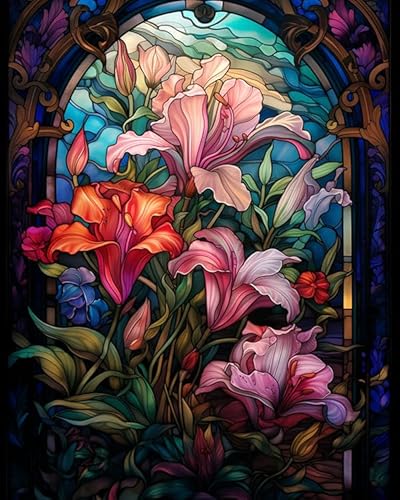 YarnAdventures Schöne Irisblumen Malen Nach Zahlen Erwachsene,Buntglas-Stil,Paint by Numbers DIY Acrylpigment ölgemäLde Kit für Art Home Decor,40x50cm Ohne Rahmen YarnAdventures Schöne Irisblumen Malen Nach Zahlen Erwachsene,Buntglas-Stil,Paint by Numbers DIY Acrylpigment ölgemäLde Kit für Art Home Decor,40x50cm Ohne Rahmen von YarnAdventures
