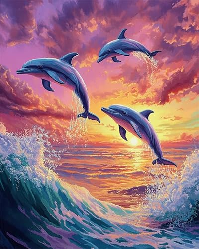 YarnAdventures Sonnenuntergangslandschaft Cross Stitch Kits For Beginners,Delphin springt aus dem Meer,DIY Set Erwachsene 11CT Embroidery Kit Handarbeiten Sticken Stickbilder,16x20in YarnAdventures Sonnenuntergangslandschaft Cross Stitch Kits For Beginners,Delphin springt aus dem Meer,DIY Set Erwachsene 11CT Embroidery Kit Handarbeiten Sticken Stickbilder,16x20in von YarnAdventures