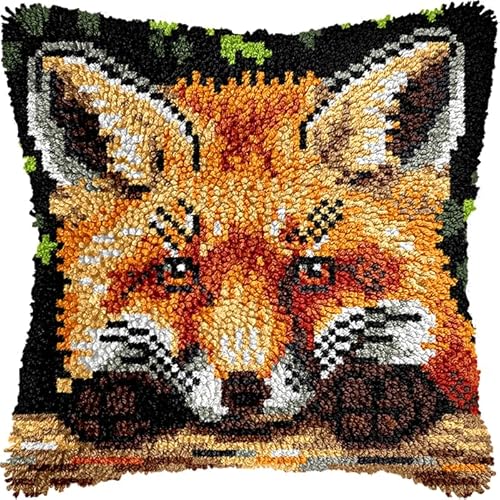 YarnAdventures Tier DIY Kissen Knüpfen Set Knüpfhaken-SetsEin süßer Fuchs,Knüpfhaken-Kits,Kissenbezüge,Sofakissen,Anfänger,Basteln,Heimdekoration 43x43cm YarnAdventures Tier DIY Kissen Knüpfen Set Knüpfhaken-SetsEin süßer Fuchs,Knüpfhaken-Kits,Kissenbezüge,Sofakissen,Anfänger,Basteln,Heimdekoration 43x43cm von YarnAdventures