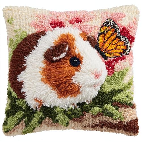 YarnAdventures Tier DIY Kissen Knüpfen Set Knüpfhaken-SetsSüßer Hamster,Knüpfhaken-Kits,Kissenbezüge,Sofakissen,Anfänger,Basteln,Heimdekoration 43x43cm YarnAdventures Tier DIY Kissen Knüpfen Set Knüpfhaken-SetsSüßer Hamster,Knüpfhaken-Kits,Kissenbezüge,Sofakissen,Anfänger,Basteln,Heimdekoration 43x43cm von YarnAdventures