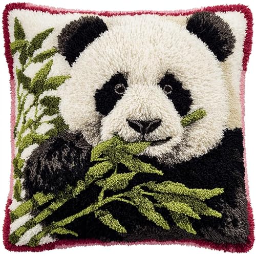 YarnAdventures Tier DIY Knüpfhaken Kissenbezug Stickerei Set,Panda isst Bambus,Deko Kissenbezug,Kreativ Knüpfset Latch Hook Kit für Kinder und Erwachsene Geschenke,17x17in YarnAdventures Tier DIY Knüpfhaken Kissenbezug Stickerei Set,Panda isst Bambus,Deko Kissenbezug,Kreativ Knüpfset Latch Hook Kit für Kinder und Erwachsene Geschenke,17x17in von YarnAdventures