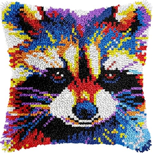 YarnAdventures Tier DIY Knüpfkissen-Set anfänger,Farbiges Eichhörnchen,knüpfkissen mit vordruck Knüpfhaken-Kissen-Set,bedruckte Leinwand für Anfänger,Stickerei,Bastelk,17x17in YarnAdventures Tier DIY Knüpfkissen-Set anfänger,Farbiges Eichhörnchen,knüpfkissen mit vordruck Knüpfhaken-Kissen-Set,bedruckte Leinwand für Anfänger,Stickerei,Bastelk,17x17in von YarnAdventures