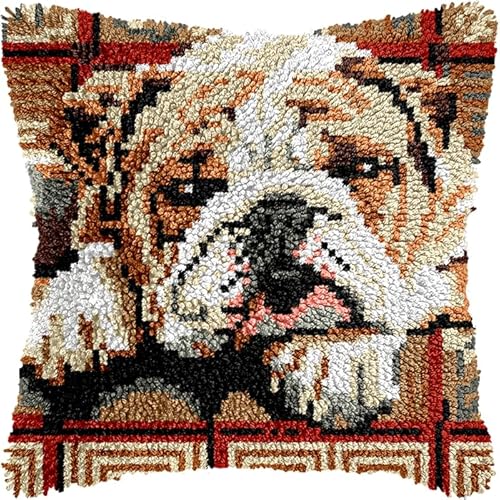 YarnAdventures Tier Hund DIY Kissen Knüpfen Set Knüpfhaken-SetsMops,Knüpfhaken-Kits,Kissenbezüge,Sofakissen,Anfänger,Basteln,Heimdekoration 43x43cm YarnAdventures Tier Hund DIY Kissen Knüpfen Set Knüpfhaken-SetsMops,Knüpfhaken-Kits,Kissenbezüge,Sofakissen,Anfänger,Basteln,Heimdekoration 43x43cm von YarnAdventures
