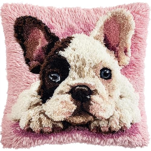YarnAdventures Tier Hund DIY Knüpfhaken Kissenbezug Stickerei Set,Süße französische Bulldogge,Deko Kissenbezug,Kreativ Knüpfset Latch Hook Kit für Kinder und Erwachsene Geschenke,17x17in YarnAdventures Tier Hund DIY Knüpfhaken Kissenbezug Stickerei Set,Süße französische Bulldogge,Deko Kissenbezug,Kreativ Knüpfset Latch Hook Kit für Kinder und Erwachsene Geschenke,17x17in von YarnAdventures