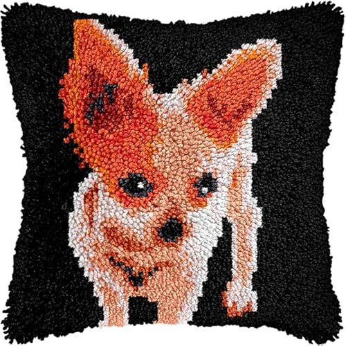 YarnAdventures Tier Hund DIY Knüpfhaken Kissenbezug Stickerei Set,Süßer Chihuahua,Deko Kissenbezug,Kreativ Knüpfset Latch Hook Kit für Kinder und Erwachsene Geschenke,17x17in YarnAdventures Tier Hund DIY Knüpfhaken Kissenbezug Stickerei Set,Süßer Chihuahua,Deko Kissenbezug,Kreativ Knüpfset Latch Hook Kit für Kinder und Erwachsene Geschenke,17x17in von YarnAdventures