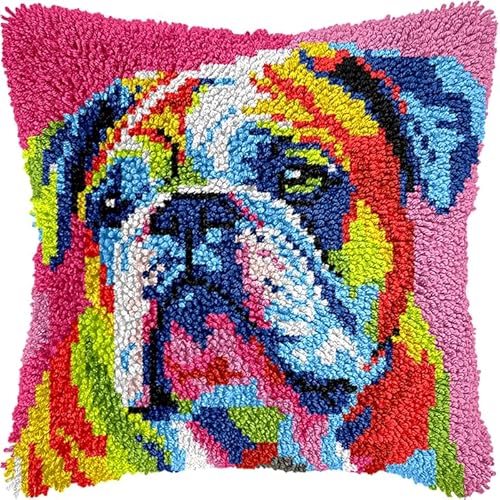 YarnAdventures Tier Hund Kissenbezug Knüpfset,Bunter Mops,Knüpfkissen Set,Knüpfteppich Zum Selber Knüpf-Sets,DIY Knüpfteppich Knüpfpackung,Latch Hook Kits,43x43cm YarnAdventures Tier Hund Kissenbezug Knüpfset,Bunter Mops,Knüpfkissen Set,Knüpfteppich Zum Selber Knüpf-Sets,DIY Knüpfteppich Knüpfpackung,Latch Hook Kits,43x43cm von YarnAdventures